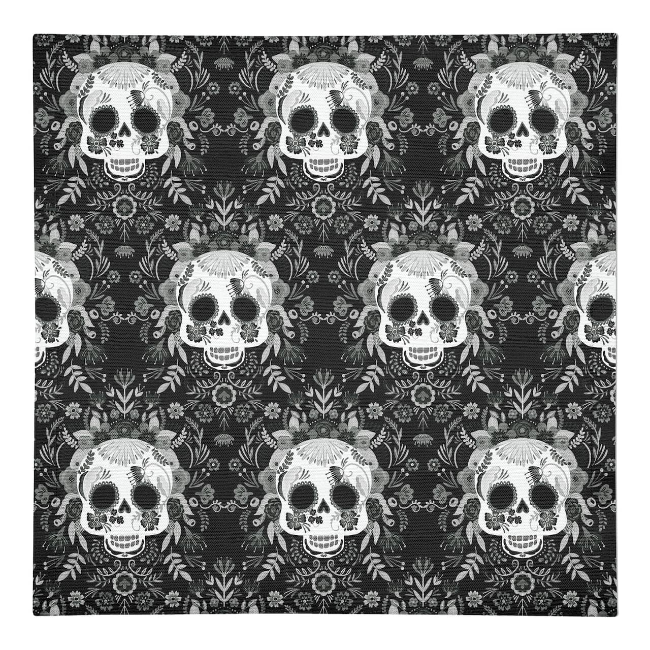 Sugar Skull Pattern 10" x 10" Cotton Twill Napkin